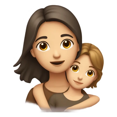 lesbian cuddles dark brown hair girl and light brown hair girl  sticker