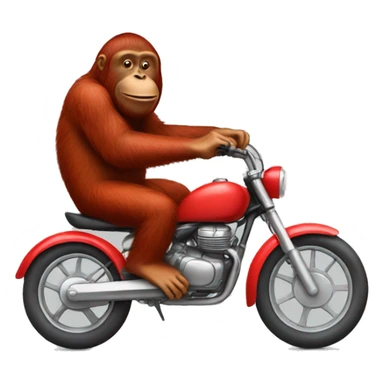 Orangutan riding red bike sticker