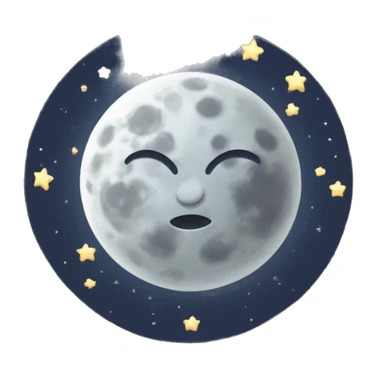 Moon with stars around sticker