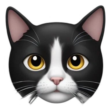 black cat with white from nose to chin on right side sticker