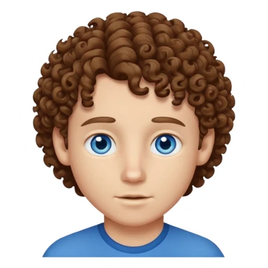 A white boy with curly brown hair sticker
