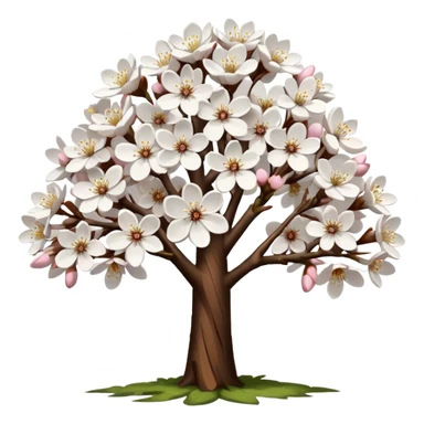 White cherry blossom tree sticker