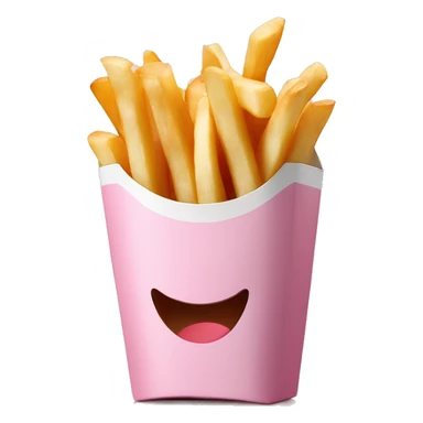 A light pink McDonald’s French fry box with fries in it sticker