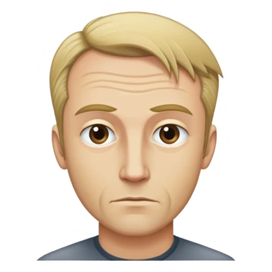 Tall oafish man with receding hairline and dirty blond hair sticker