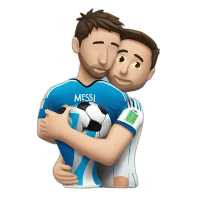 Lionel Messi kissing the world cup sticker