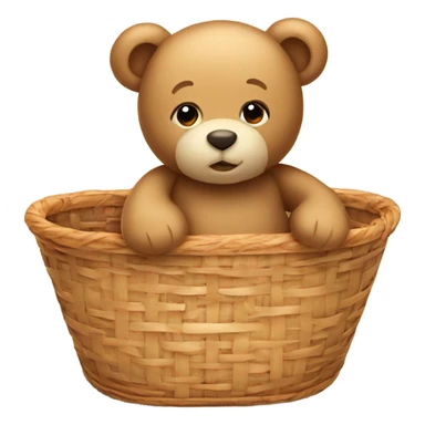 Teddy bear in picnic basket  sticker