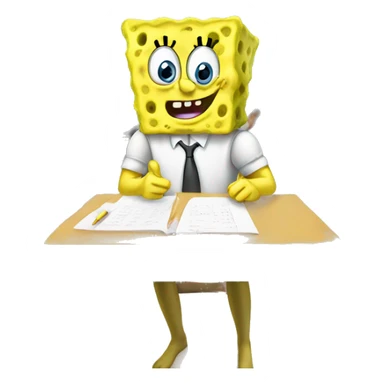 Spongebob taking an SAT exam sticker