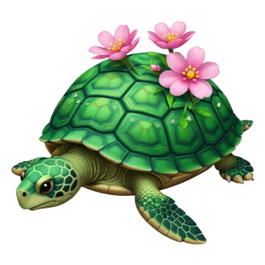 Turtle with blossom sticker