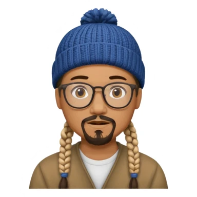 man with braids glasses beanie and goatee sticker