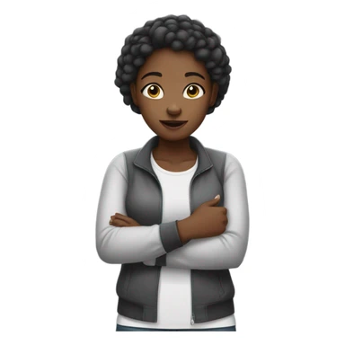 awkward black girl messing with her hands sticker