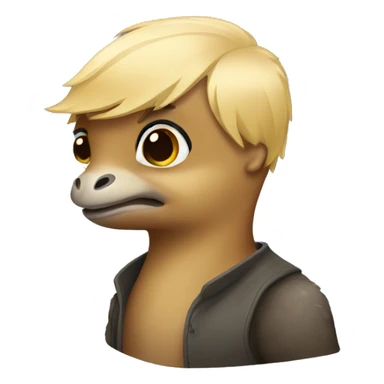 Blond Short hair platypus sticker