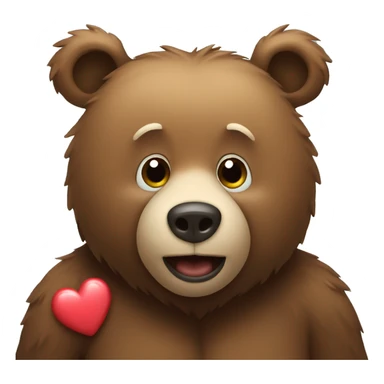 Bear with heart sticker