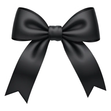 black THIN ribbon bow sticker