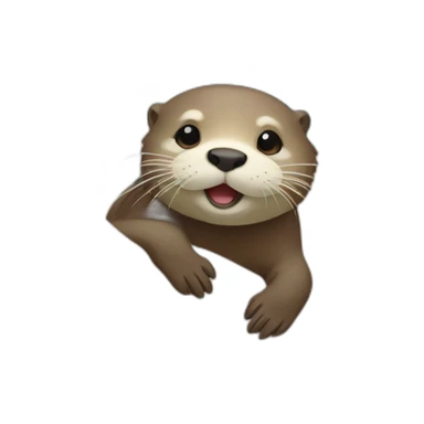 otter swimming on back sticker