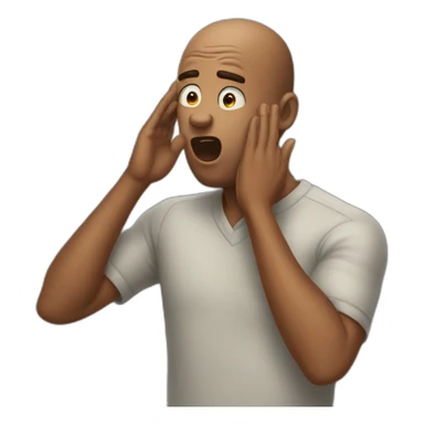 men with hand on his head with amazed reaction sticker