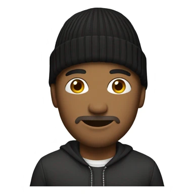 Man wearing designer beanie sticker