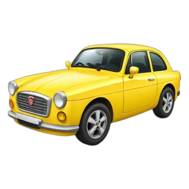 yellow car with 4 headlights called MG sticker