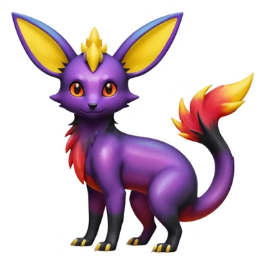 Shiny Iridescent Helioptile-Salandit-Umbreon-Flareon-Jolteon-Fakémon-hybrid-creature (full body)  sticker