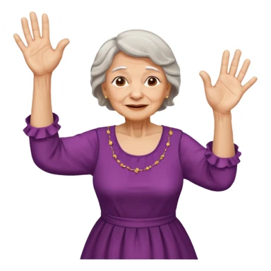 Old lady hands up raise the roof dancing  sticker