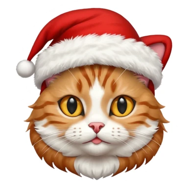 Cat wearing christmas hat sticker