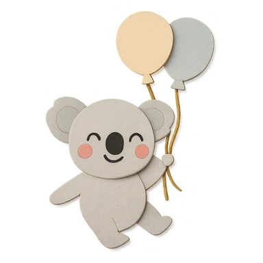 Remove the excess part of the koala bear's neck so it looks natural and clean, keeping the paper-craft style consistent. sticker