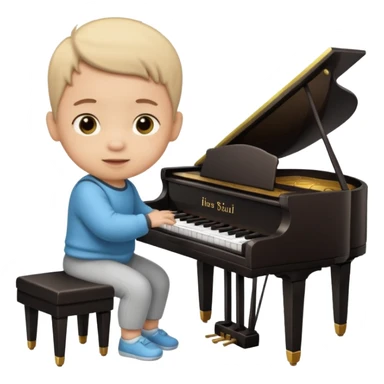 Baby playing piano sticker