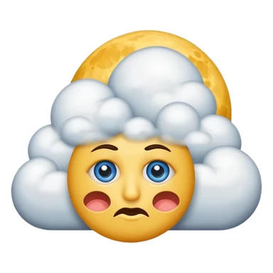 sarcastic moon side eye with cloud sticker