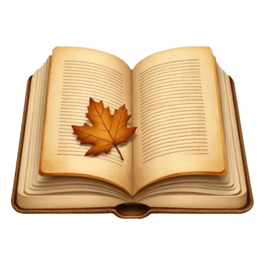 open book, beige and brown colours, autumn vibe sticker
