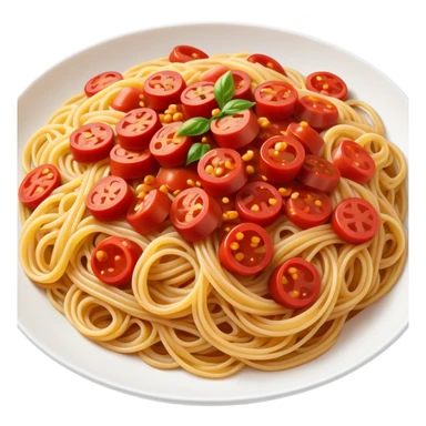 Spaghetti noodles with pepperonis sticker