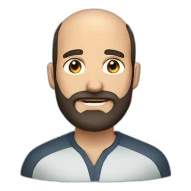 man, full beard, dark hair, receding hairline sticker