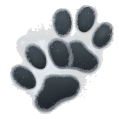 Two paw prints in snow sticker