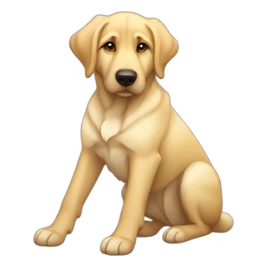 Light yellow lab floppy ears German shepherd mutt chubby sticker