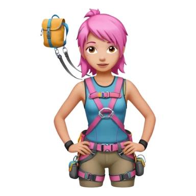 climber girl with pink hair sticker