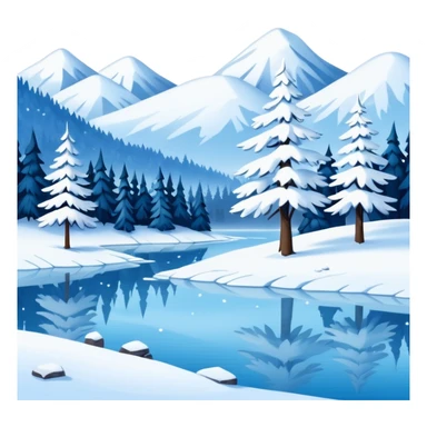 simple painting with winter landscape sticker