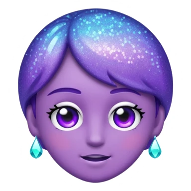 Glitter Purple and Cian plus sticker