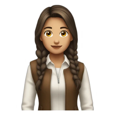 Une adolescente brune sur un cheval blanc sticker