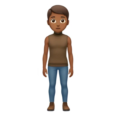 create an emoji, brown sleeveless turtleneck, wholebody sticker