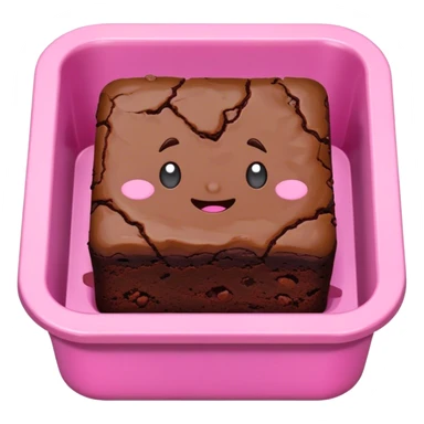 Brownie in pink pan sticker
