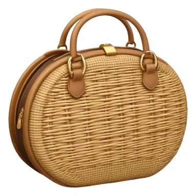 beige rattan purse sticker