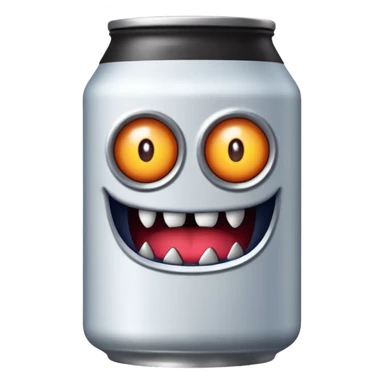 Crea un emoji de una lata de monster blanca sticker