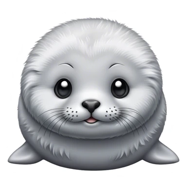 Fluffy baby seal sticker