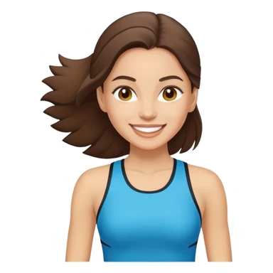 light skinned brunette woman in sport clothes smiling sticker