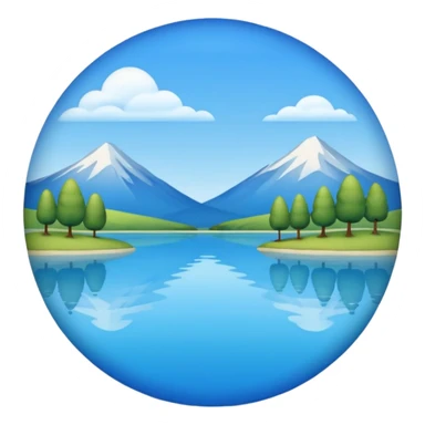 Emoji of lake in Apple style sticker