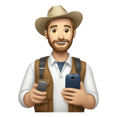 White farmer who communicate marketing phone sticker