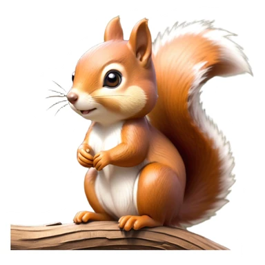 Cinematic Adorably Cute Squirrel Portrait Emoji, Perched with an alert, twinkling gaze and a playful tilt of its head, showcasing a small, nimble body with a bushy tail and delicate whiskers, Simplified yet irresistibly adorable features, highly detailed, glowing with a warm, sunlit glow, high shine, energetic and sprightly, stylized with an air of woodland whimsy, soft glowing outline, capturing the essence of a joyful squirrel that appears ready to scamper out of the screen with boundless charm! sticker
