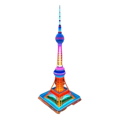 N Seoul Tower – Cinematic Realistic N Seoul Tower, depicted as a sleek modern tower illuminated against a vibrant cityscape at night, with reflective glass and dynamic neon lighting, rendered with intricate architectural detail and a futuristic urban glow. sticker