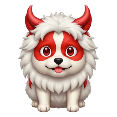 devil cute fluffy complete dog sticker
