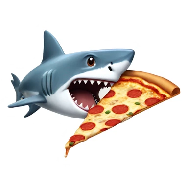 shark eating pizza sticker