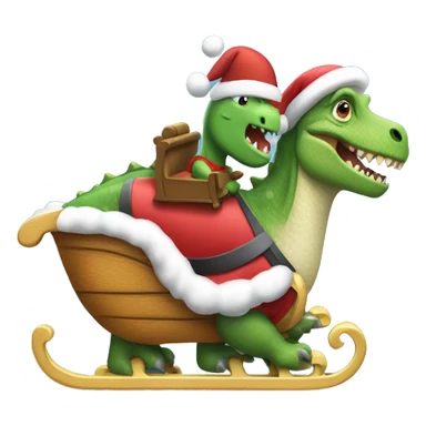 Dino driving Santa’s sleigh  sticker