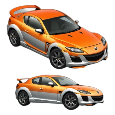 Orange Mazda RX-8 sticker